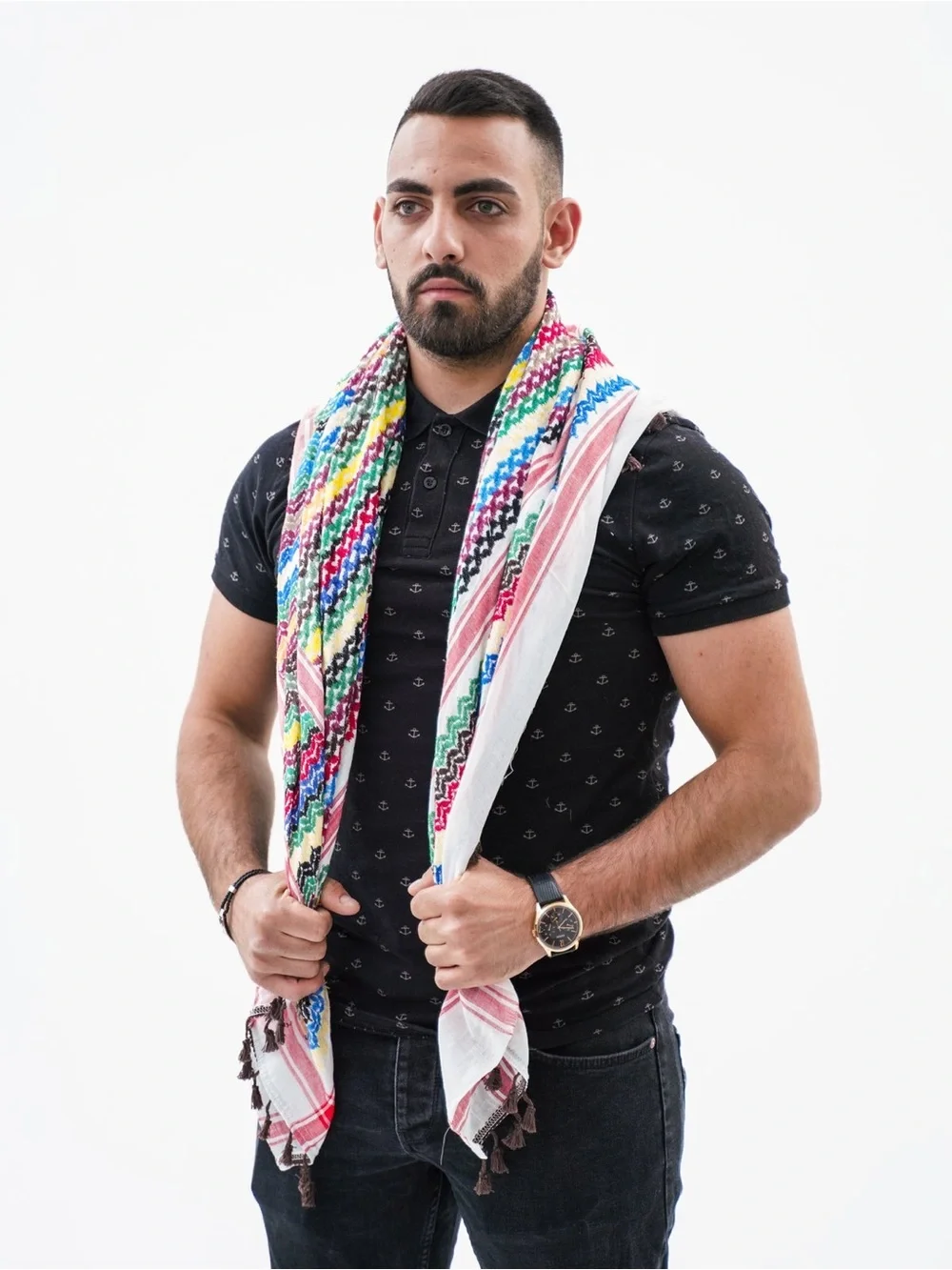 Rainbow Hirbawi Kufiya Keffiyeh - proceeds donated